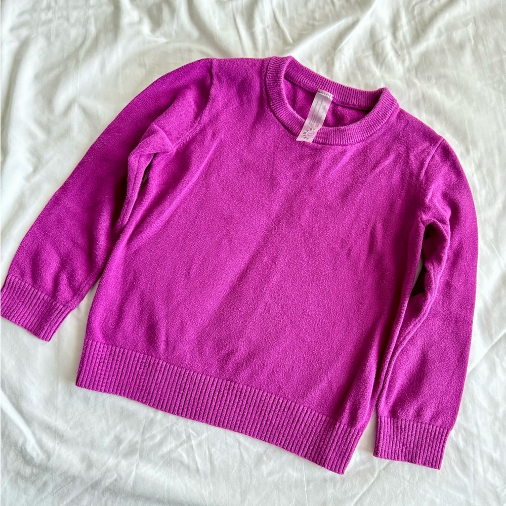 Primary Fuchsia Kids Crew Neck Sweater